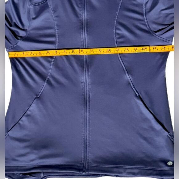 Apana Long Sleeve Purple Zip Up Active Jacket Hoodie. Thumb Holes. Medium. - Picture 5 of 9
